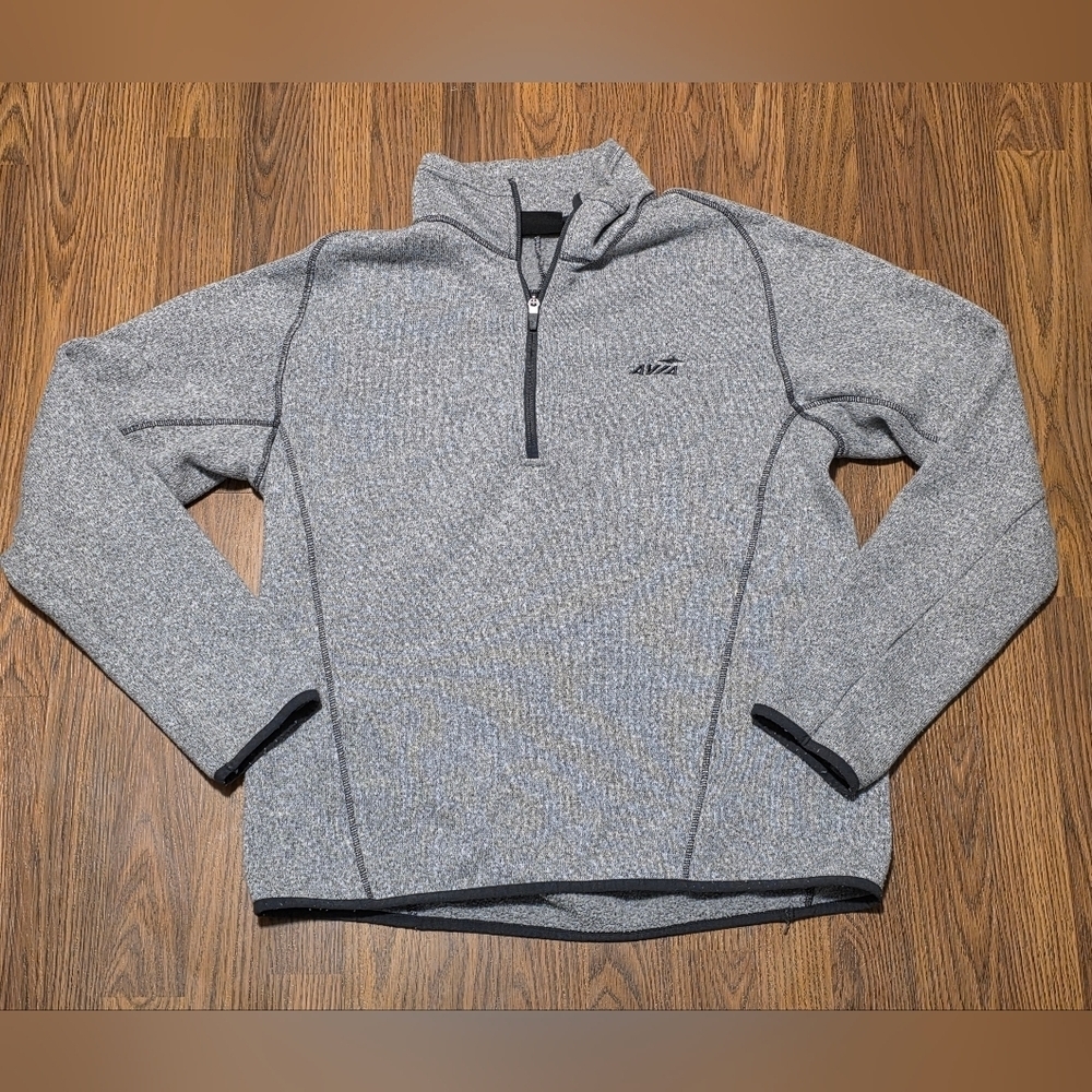 Gray Avia Fleece Quarter-Zip Pullover Men’s Large Athletic Sweatshirt D18